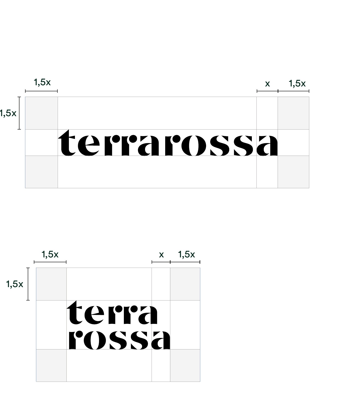 Terrarossa logo clear space diagram