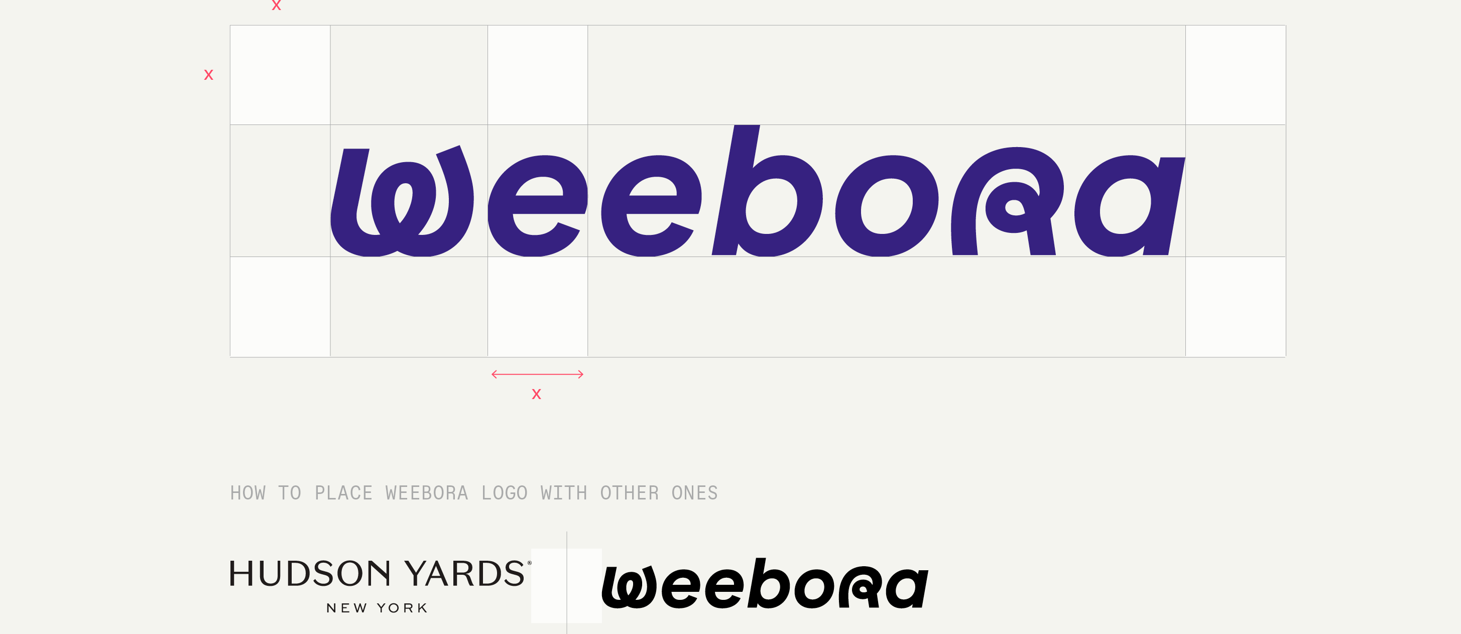 Weebora logo clear space diagram